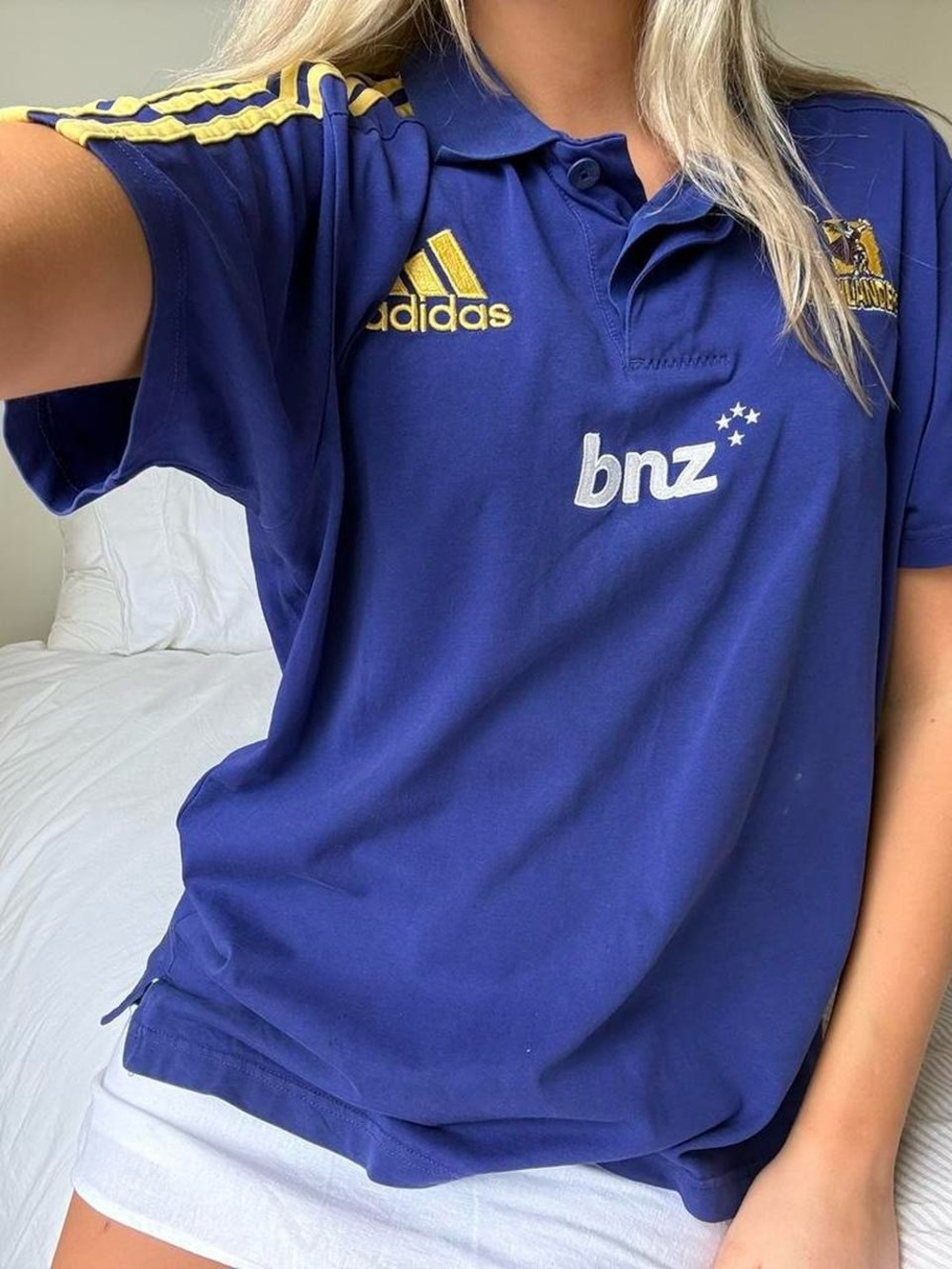 Vintage Blue Adidas rugby polo shirt